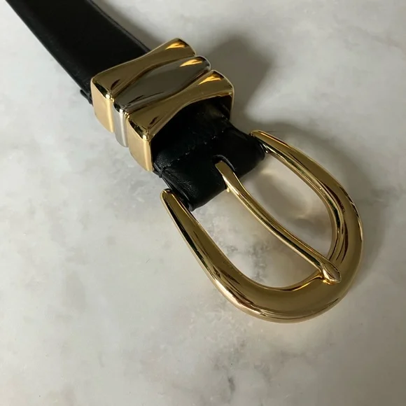 REVOLVE Favorite Daughter Black William Split Decision Leather Belt Size XL - Picture 4 of 9